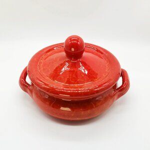 De Silva TERRE D'UMBRIA Terracotta Casserole Baking Pot with Lid in Rustic Red